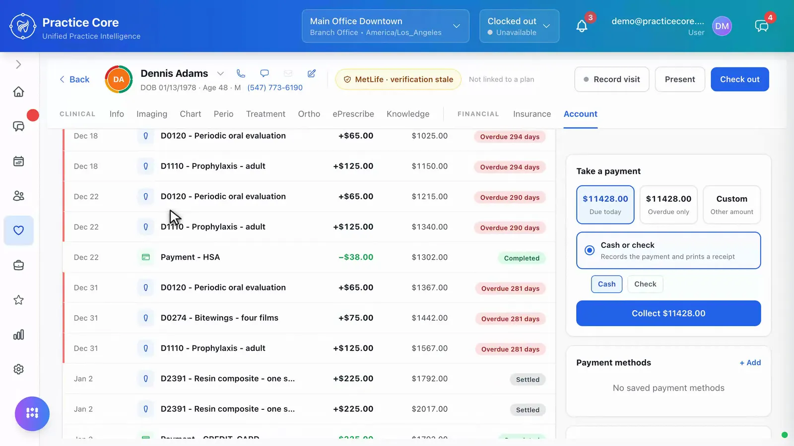 Account balance and aging