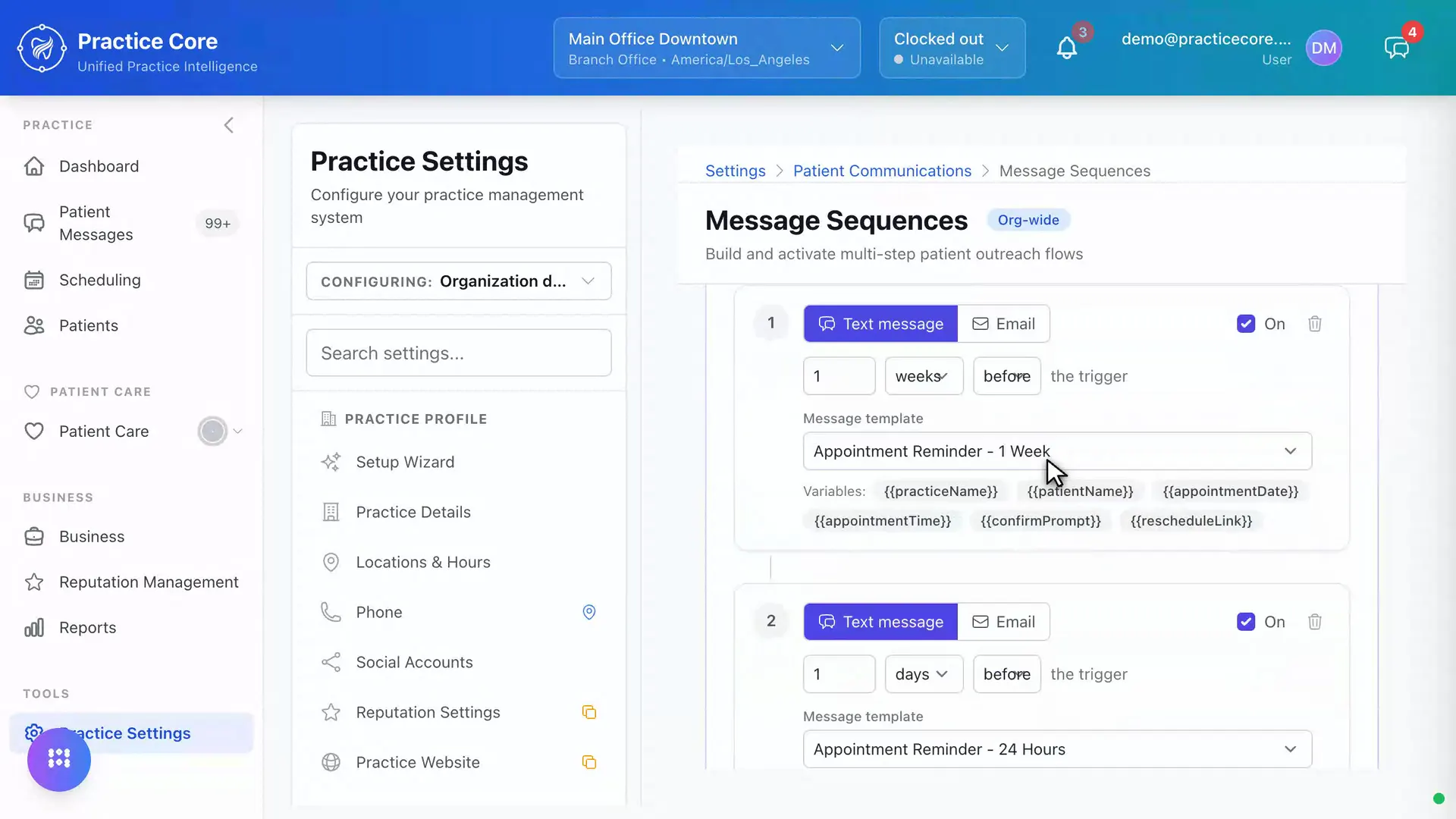 Automated message sequences