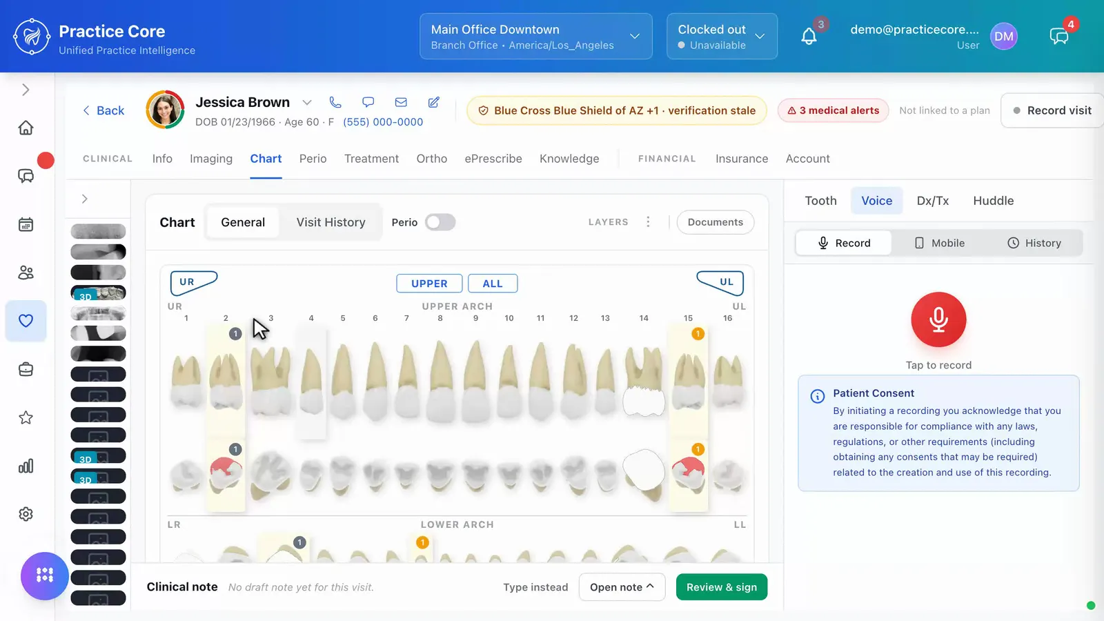 2D tooth chart