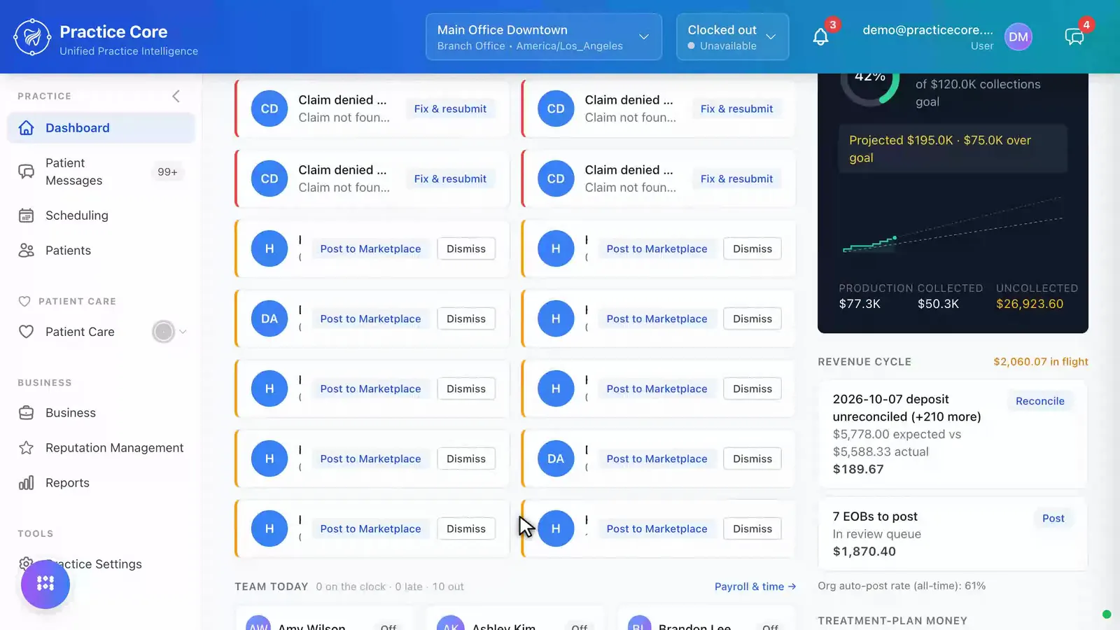 Office manager dashboard