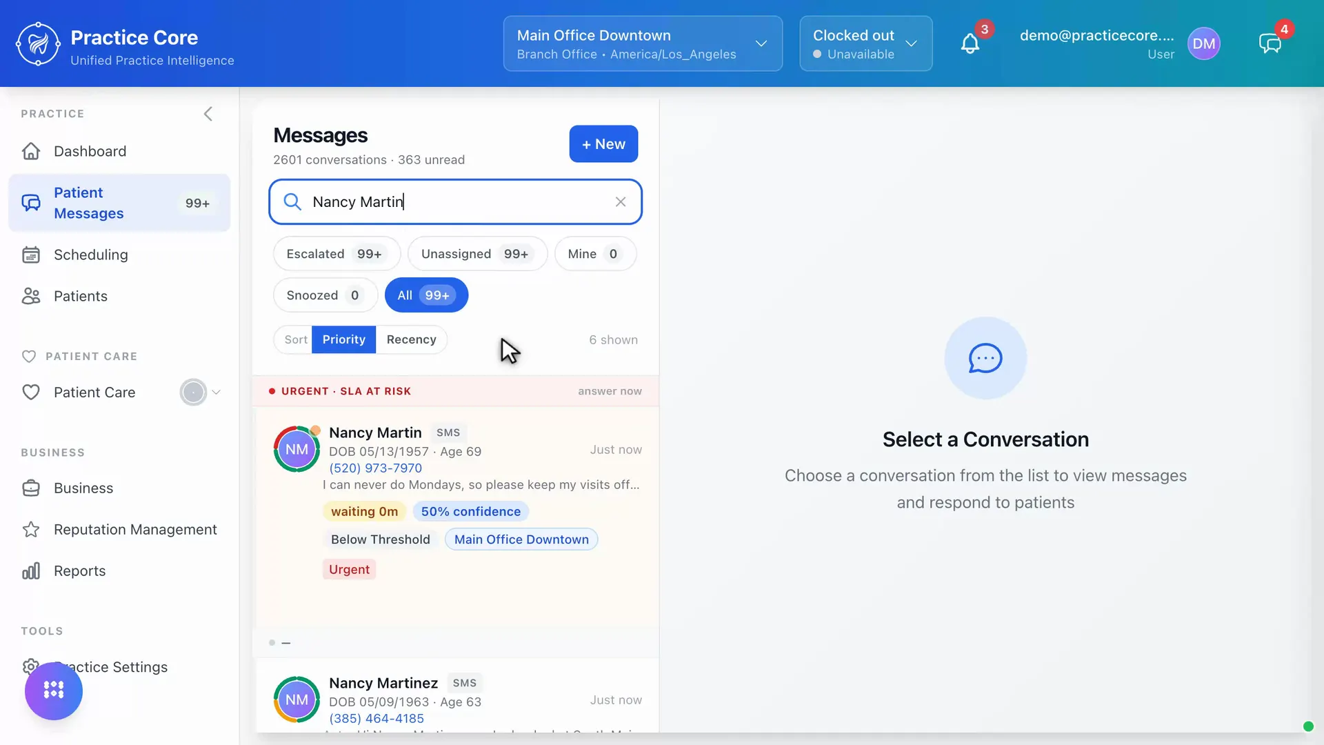Unified messaging inbox