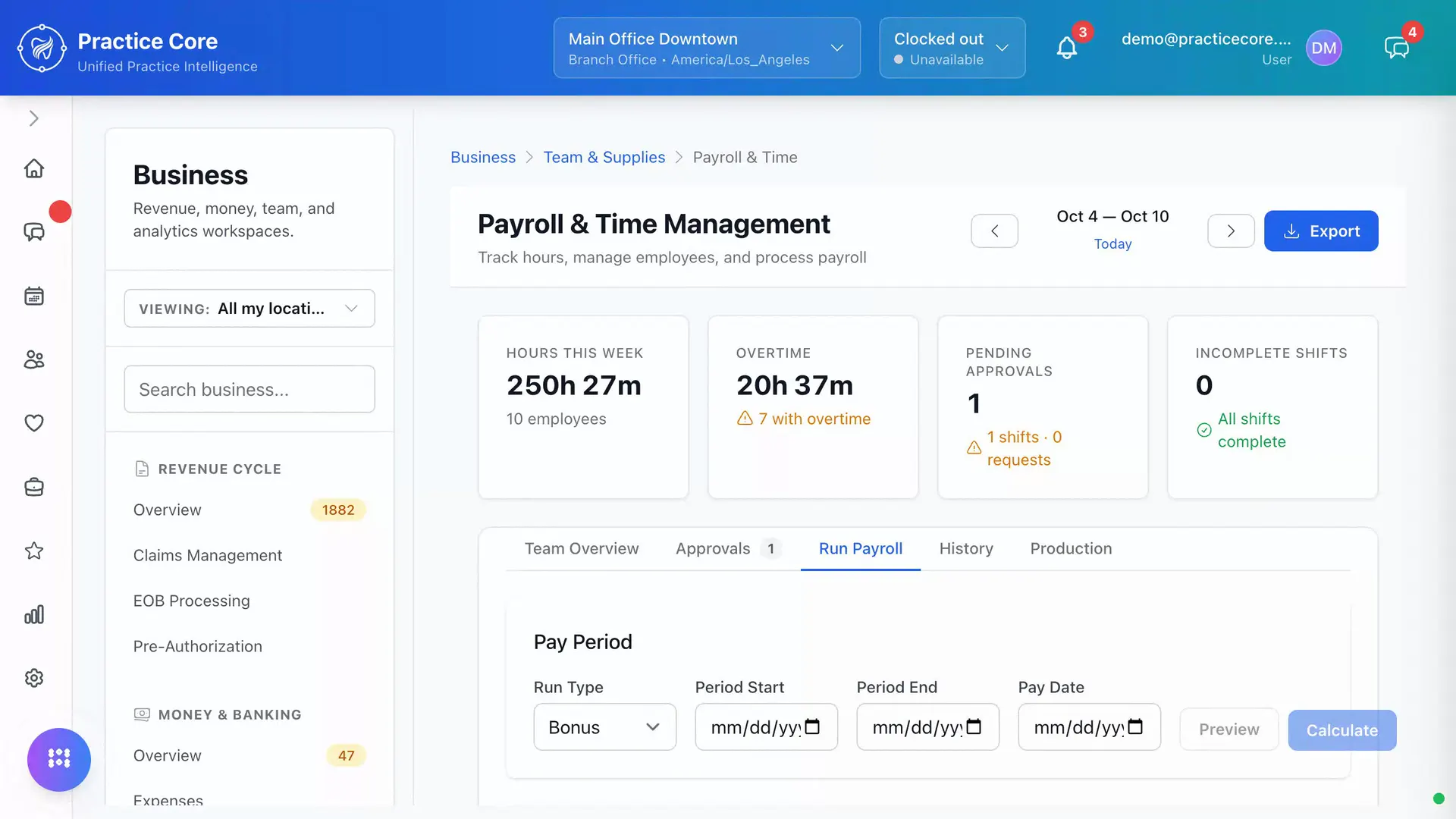 Payroll run